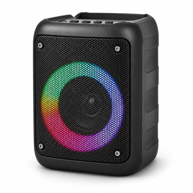Parlante Bluetooth Portátil North Tech NT-SX3 con Luces RGB, Radio FM, USB y MicroSD