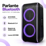 Parlante Bluetooth North Tech NT-SX6 Pro Max 40W RMS con Luces RGB y Batería - Imagen 6