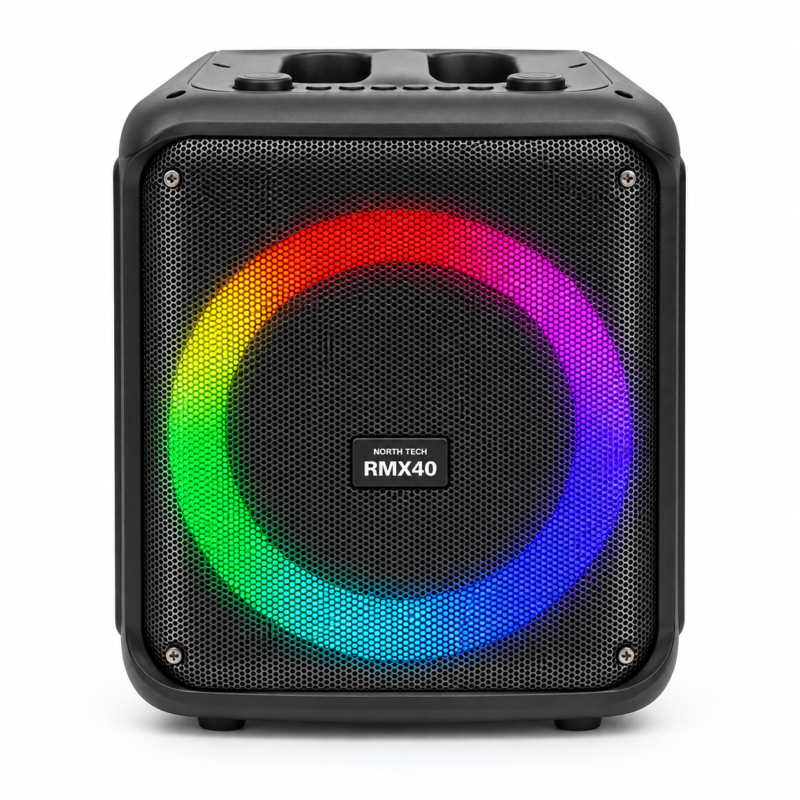 Parlante Bluetooth North Tech NT-RMX40 40W RMS RGB con Micrófono Inalámbrico