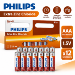 Pilas AAA Philips R03 1.5V Extra Zinc Chloride Pack x12 Unidades - Imagen 3