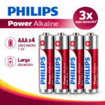 Pilas AAA Philips Power Alkaline 1.5V LR03 x4 Unidades - Imagen 3