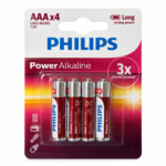 Pilas AAA Philips Power Alkaline 1.5V LR03 x4 Unidades