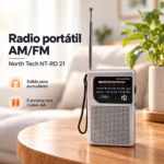 Radio Portátil AM/FM North Tech NT-RD21 con Antena Telescópica y Salida para Auriculares - Imagen 4