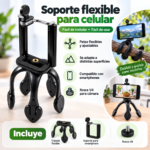 Trípode Flexible Pulpopod para Celular y Cámara con Patas Ajustables y Rosca 1/4 - Imagen 6