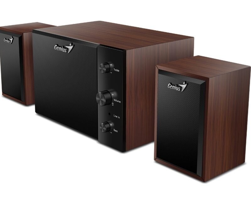 Parlante Genius SW-2.1 350 15W RMS Madera