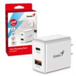 Cargador Genius PD-20AC 20W USB-C y USB-A - Blanco