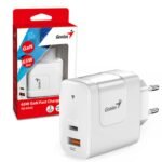 Cargador Genius PD-65AC 65W USB-C y USB-A - Blanco