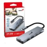Hub Genius USB-C a USB-A USB-C y HDMI UH-500
