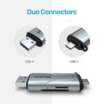 Lector de memoria Unitek R1010A Dual USB-A y USB-C - Imagen 2