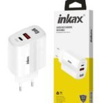 Cargador Inkax USB-A+USB-C GaN 45W Carga Rápida - Blanco