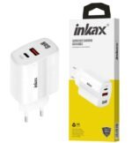 Cargador Inkax USB-A+USB-C GaN 45W Carga Rápida - Blanco