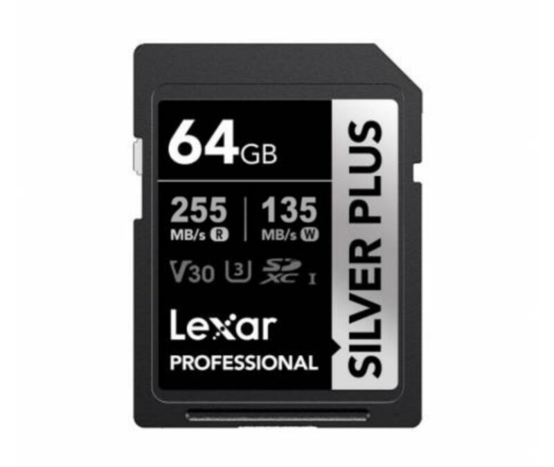 Memoria SDXC Lexar Silver Plus 64GB UHS-I U3 V30