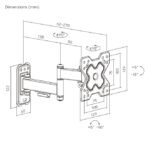Soporte de pared Brateck Full-Motion para TV 13-32'' - Imagen 2