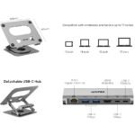 Soporte Notebook Unitek D1109C HUB USB-C Desmontable 360° - Imagen 4