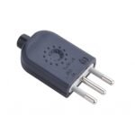 Ficha Electraline 3 en linea Macho 10A - Color - Negro