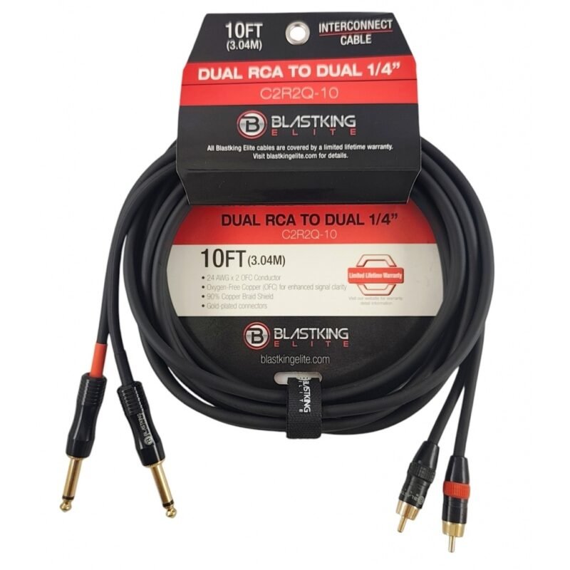 Cable BLASTKING 2 RCA a doble 1/4" Mono 3 Metros