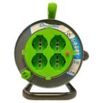 Alargue Electraline 15 Metros con Carrete 4 Schuko + Tierra
