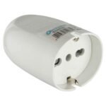 Ficha Electraline Hembra Schuko / 3 en Línea Blanco 16A - Aereo