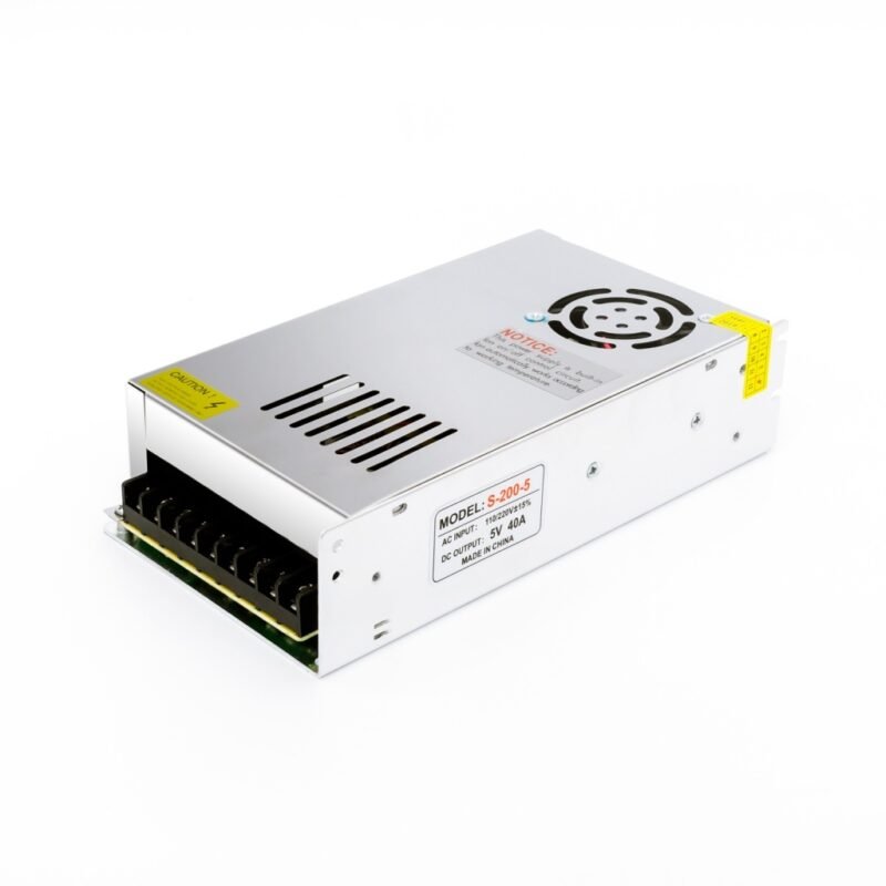 Fuente Switchada 5V 40Ah 200W - Caja Metálica Fan