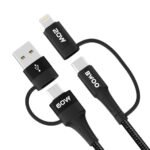 Cable de Datos y Carga BWOO 4 en 1 Usbc (x2) y Iphone Lightning a USB 3.0