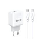 Cargador de Pared BWOO USB-c +USB con Cable Lightning 5V-3A 2V-2A 12V-1.5A