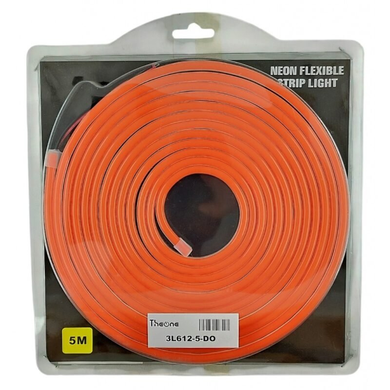 Cinta LED Neon 5M Deep Orange -120 LED 12V 7,2W 6 mm* 12 mm Naranja Profundo