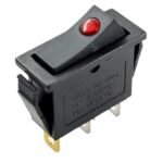 Llave MIYAKO USA Interruptor con Luz On-off Negra 15/20 Amp