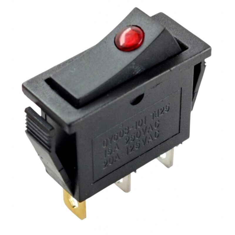 Llave MIYAKO USA Interruptor con Luz On-off Negra 15/20 Amp