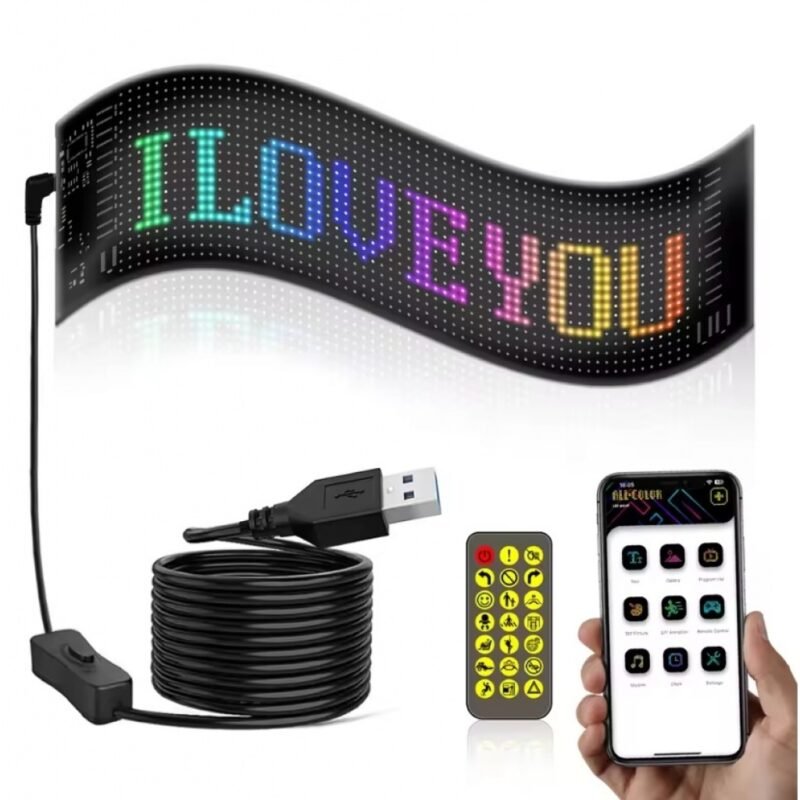 Pantallas LED inteligentes con Bluetooth, módulo LED RGB, matriz de letreros, panel LED de píxeles, STICKER letrero desp