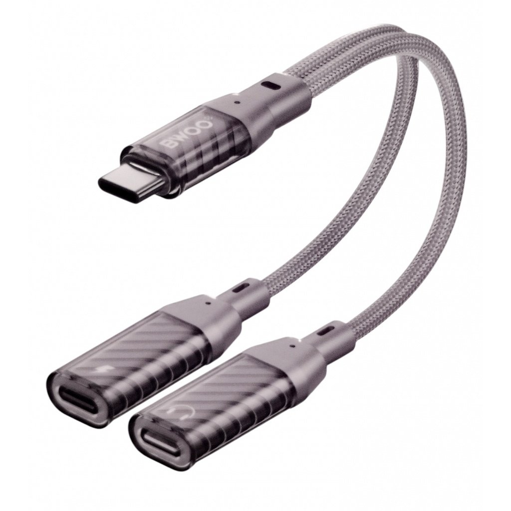 productos34_702967.jpg Adaptador USB-c macho a 2 hembras para carga y audio BWOO - Imagen 1