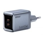 Cargador BWOO 45W con dos puertos USB-C y tecnología GaN