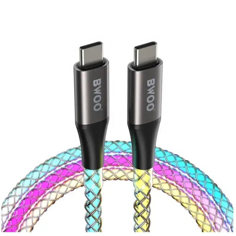Cable de Datos y Carga BWOO 65W USB-c a USB-c -1 Metro Nylon Trenzado