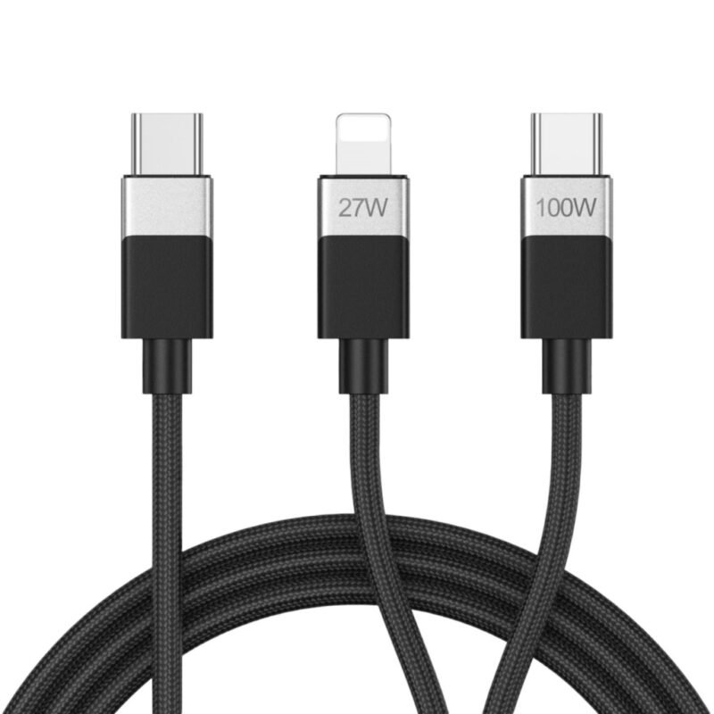 Cable de Datos y Carga BWOO Lighting y C a USB C Silicona Liquida - 1.2 Metros