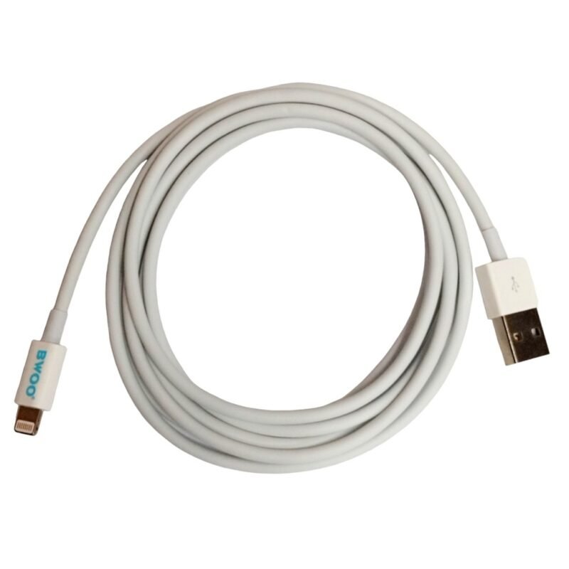 Cable de Datos y Carga BWOO Lighting a USB Silicona Liquida - 3Ah 2 Metros