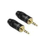 Par de conectores BLASTKING 3.5 mm estereo chapados en oro