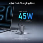 Cargador BWOO 45W con dos puertos USB-C y tecnología GaN - Imagen 2