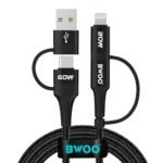 Cable de Datos y Carga BWOO 4 en 1 Usbc (x2) y Iphone Lightning a USB 3.0 - Imagen 3