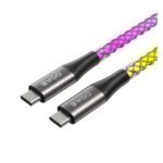 Cable de Datos y Carga BWOO 65W USB-c a USB-c -1 Metro Nylon Trenzado - Imagen 3