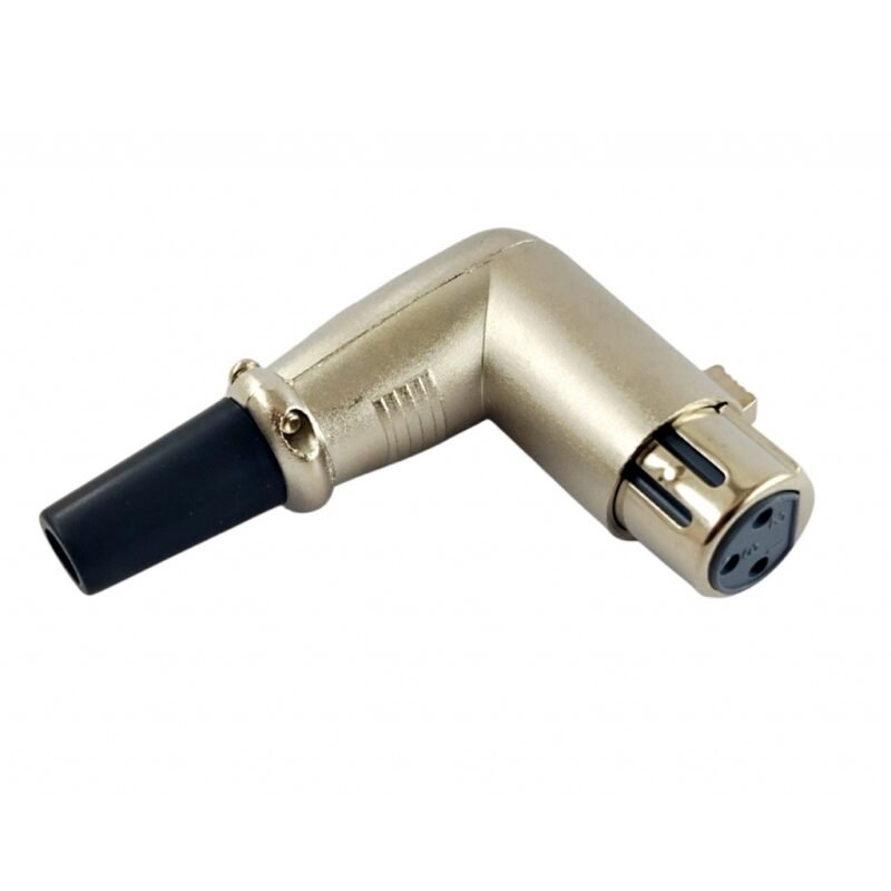 Conector VOYZ XLR Hembra Aereo Acodado Nickel