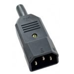 Ficha Macho C14 250V 10Amp Aerea Polarizada IEC .