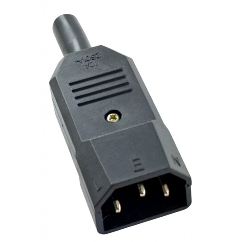 Ficha Macho C14 250V 10Amp Aerea Polarizada IEC .