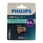 Pendrive PHILIPS 64 gb 2 en 1 USB + USB-c 3.2 - Imagen 2