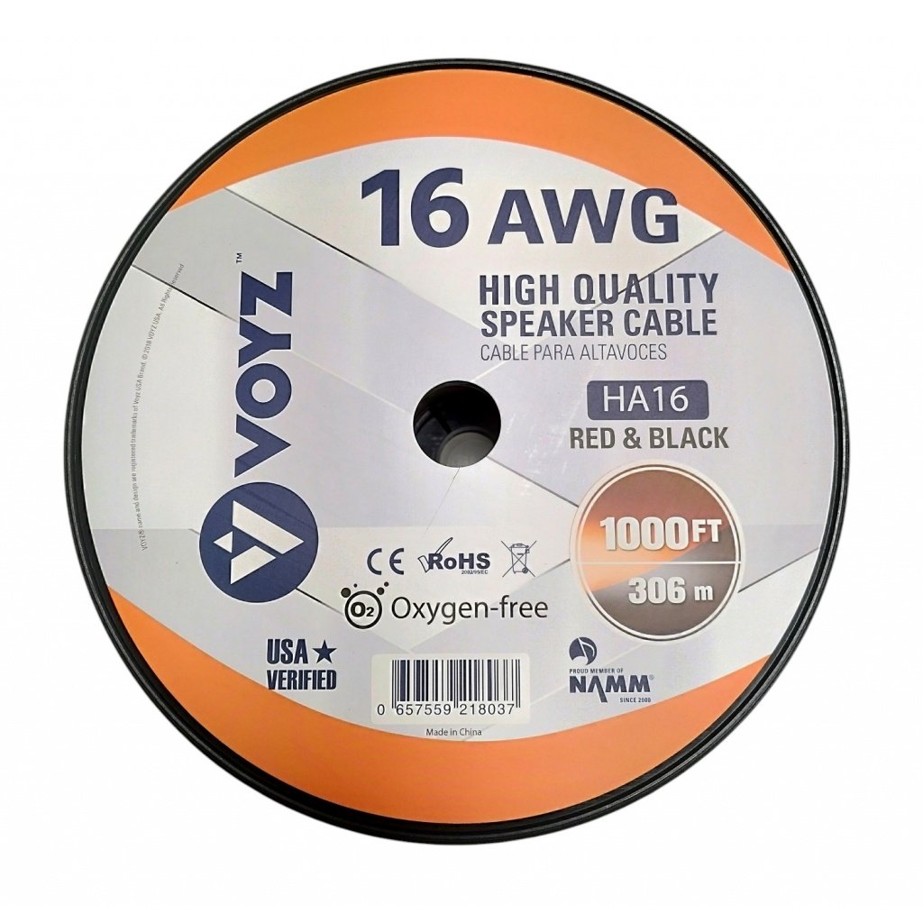 productos34_709183.jpg Rollo VOYZ Cable para Parlante 16 Gauge- 306 Mts Rojo y - Negro - Imagen 1