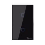 Interruptor de Pared SONOFF Táctil WiFi + Rf 2 Botones - Negro T3US2C-TX