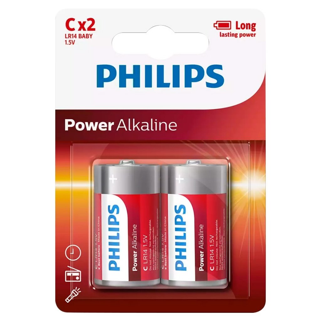 productos34_711731.jpg Pila PHILIPS Alkalina Lr14 Blister X 2 Tamaño C - Imagen 1