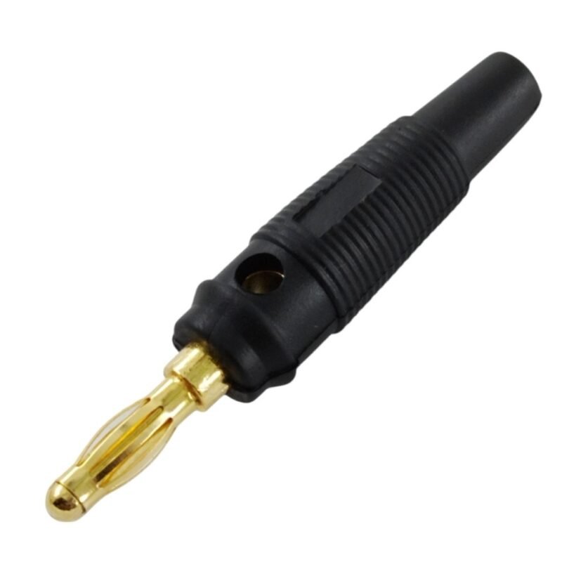 Plug MIYAKO USA Banana Goma Negro con Tornillo