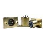 Conector XLR macho de chasis - Dorado