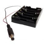 Portapila 6 * AA Caja Cable Dc 5.5 * 2.1 mm Enchufe