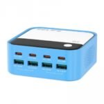 Cargador Digital RELIFE de 8 Puertos Gan - 120W - Azul - Imagen 2