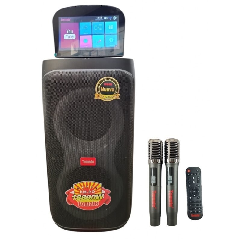Parlante Activo Portátil Bluetooth TOMATE 2X6.5" con Pantalla Android